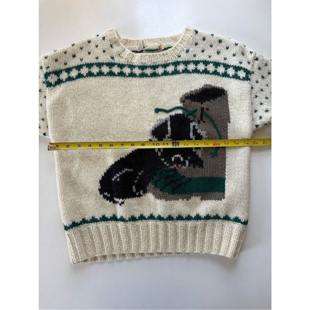 L.LBean Vintage Bean Boot Dog Wool Sweater Medium - Picture 3 of 12